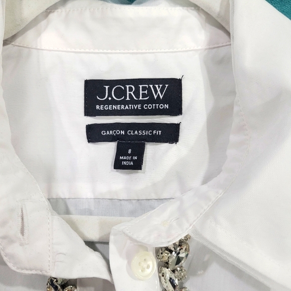 J. CREW Embellished Garçon Shirt with Tulle Cotton Poplin, $148, CF452 - Picture 9 of 11